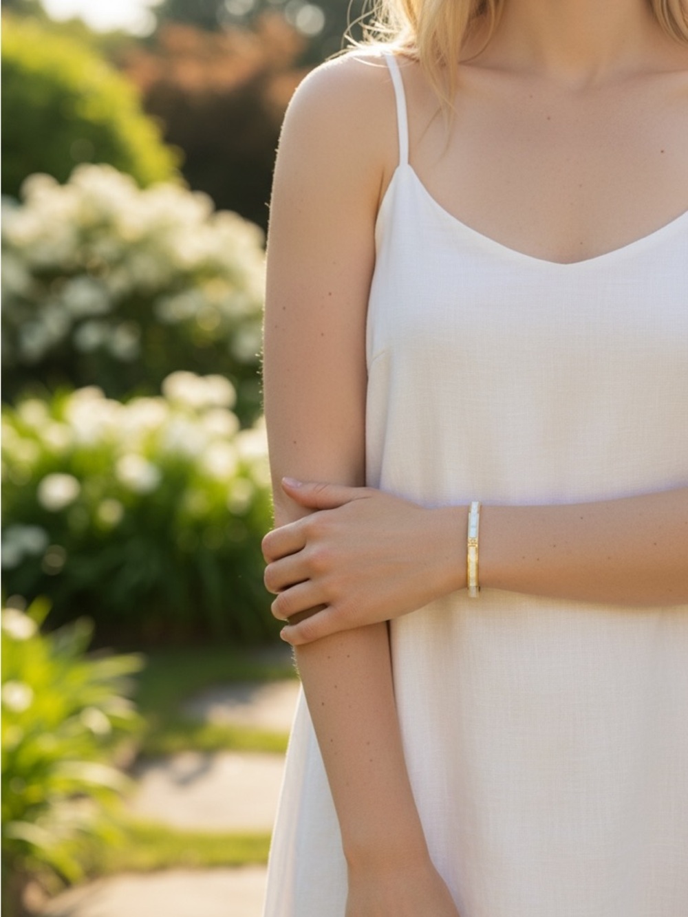 Stainless Steel Mother of Pearl Bracelet NIP